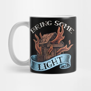 Bring Some Light Burning Wooden House Mug